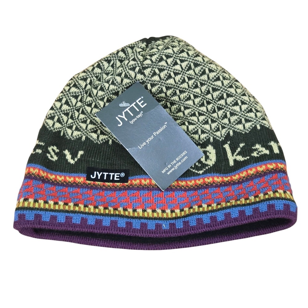 JYTTE Beanie Unisex Colorful Kandahar Ski Hat Fair Isle Knit USA Made NEW winter